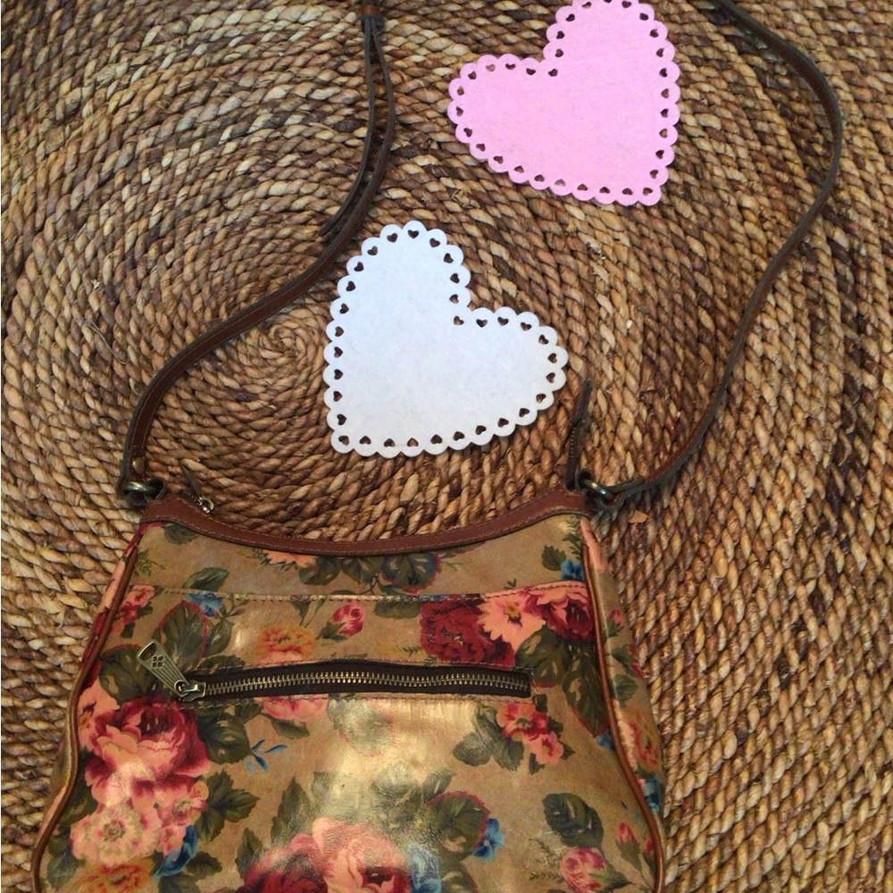 Patricia Nash Floral Crossbody Bag - Brown and Red
